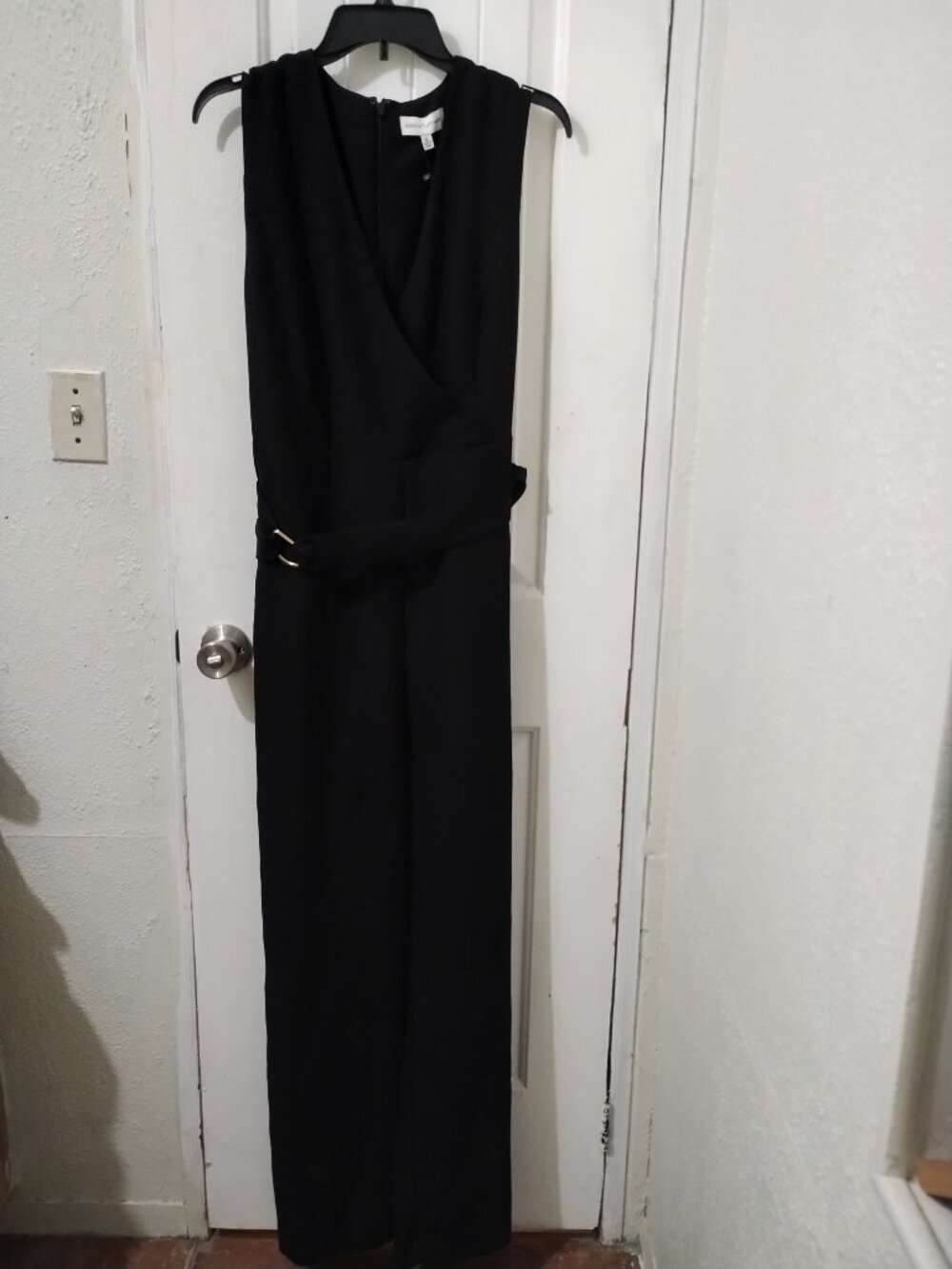 NWT Gibson Latimer Black Wide Leg Jumpsuit Gold Belt XL Formal Evening Holiday